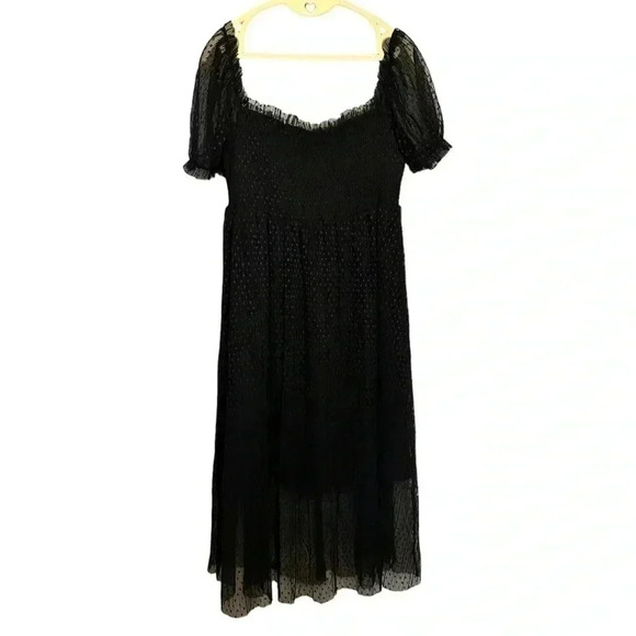 O.P.T Square Neck Smocked Midi Dress Large - Picture 4 of 7